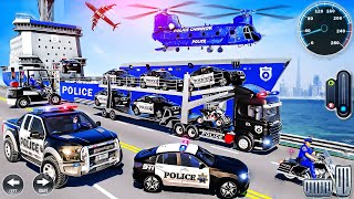 US City Police Car Transporter Driving - Police Trailer Truck Driver Simulator 3D - Android GamePlay screenshot 4