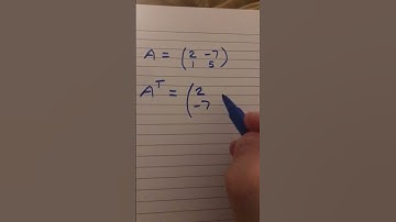 Finding the transpose of a 2x2 matrix #math #linearalgebra #asmr