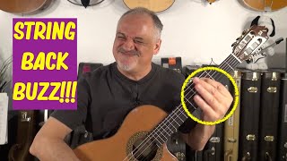 String Back Buzz ! Fret Buzz between the Nut and the Fretted Note! How to fix it in Classical Guitar