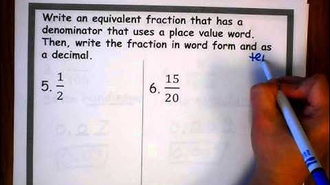 1 8 Converting Fractions to Decimals using Place Value