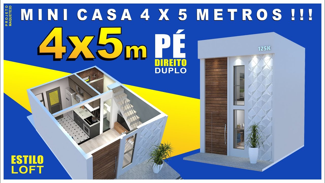MINI CASA 4X5 METROS COM PÉ DIREITO DUPLO/LOFT/CASA DECORADA