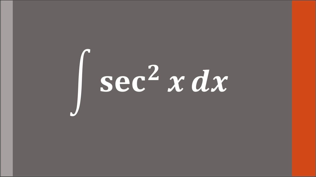 Integral Dari Sec 2 x Dx Adalah Integral Trigonometry Explanation Integral Dari Sec 2 x Dx Adalah Integral Trigonometry Explanation