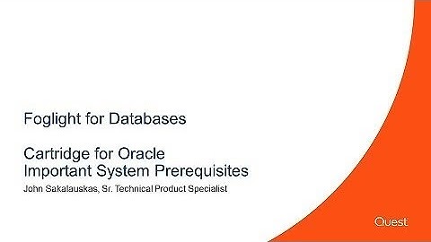 Foglight Cartridge for Oracle - Important System Requirements