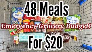 48 MEALS FOR $20 | Quick \& EASY Cheap Meal Ideas | Emergency Grocery Budget Shopping | Julia Pacheco