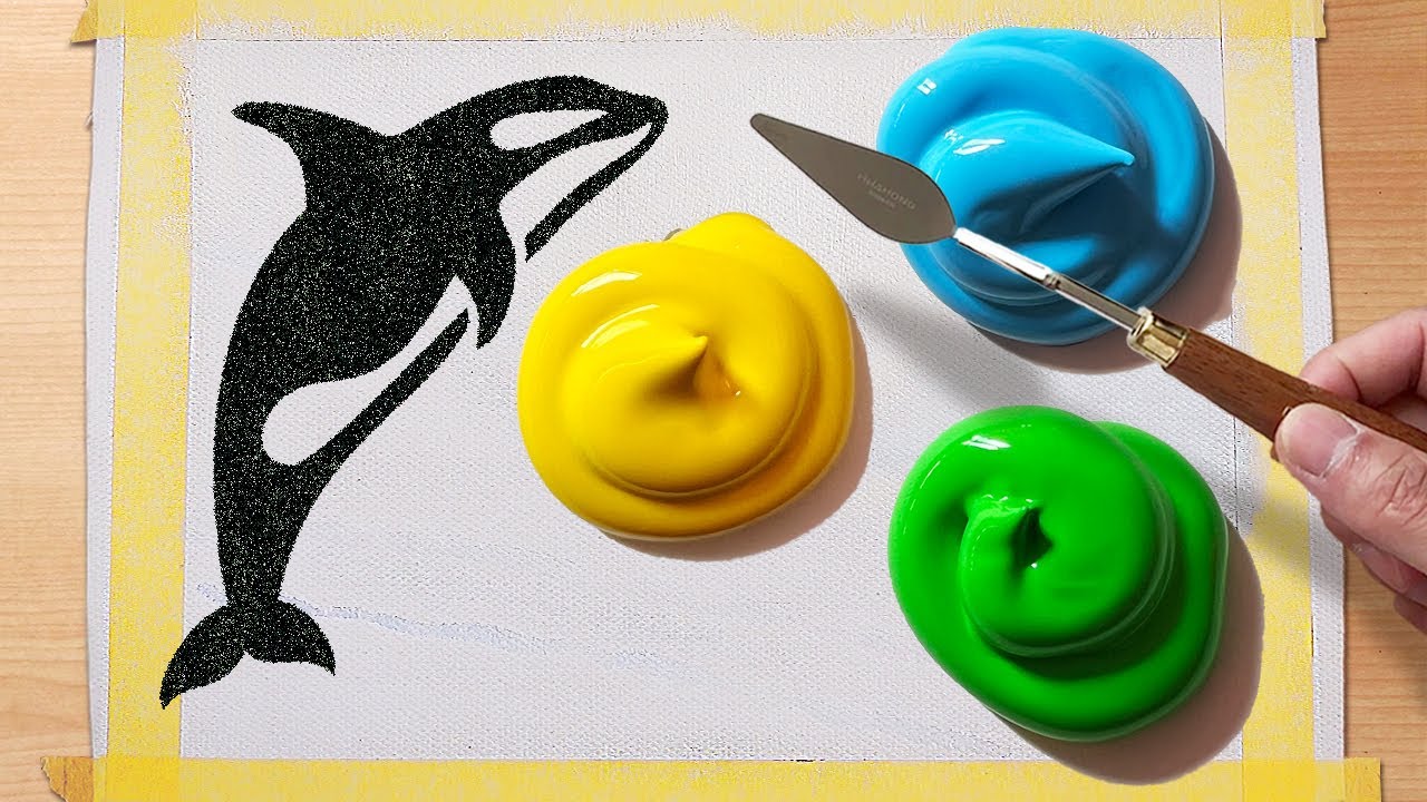 How To Paint A Victoria Harbor Scenery In Canada | Easy painting for beginners