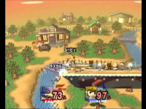 【SSBB　スマブラX】1Pラスカル(falco) VS 2Pユービィ(toonlink)