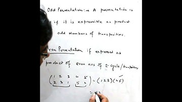 Definition of odd and even permutation.