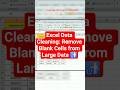 Excel Data Cleaning: Remove Blank Cells from Large Data 🚮 #excel #shorts #viral
