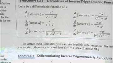 Calc 5 6 Inverse Trig Derivatives