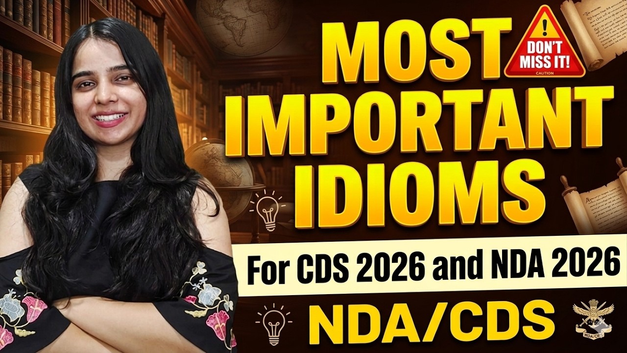 Most Important Idioms for CDS NDA 2026 | One Shot English Revision ...