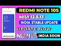 Redmi Note 10S Miui 12.5.13.0 UpdateRollout Now | Official India Update | Redmi note 10s new update