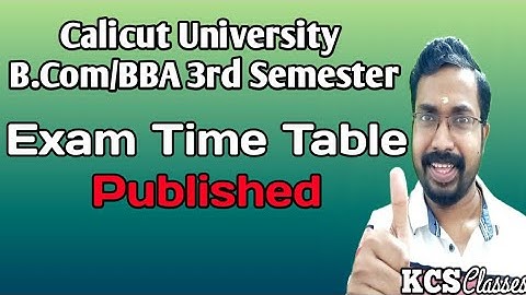 Calicut University Bcom/BBA 3rd Semester Exam Time Table Published