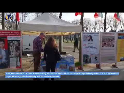 Paris, France—March 19, 2024: MEK Supporters Exhibition in Support of the Iranian Revolution