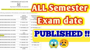 Kalyani University ALL SEMESTER exam date published 2025 - 26 💥