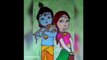 little Radhe Krishna drawing🧡✨️part -2 #radhakrishnadrawing #radhakrishna #drawing #shorts