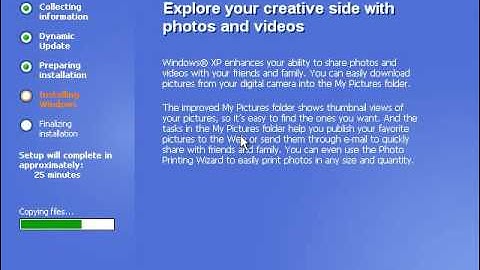 Windows XP Installation Setup Part 2