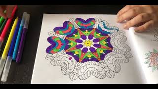 MANDALA -  RELAXİNG VİDEO  | Mandala boyama tekniği | Yetişkinler için boyama kitabı