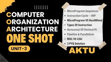 COA aktu | COA unit-3 One Shot | COA One Shot Video | Aktu Exam | 2nd Year | COA PYQ Solution