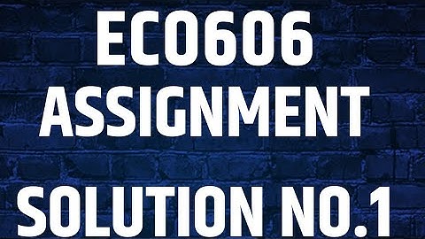 ECO606 Assignment solution no 1