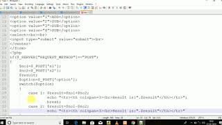 PHP Program Calculator Using Switch Case And Through Post Back