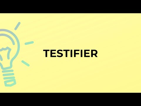 Video: Testifier è una parola?