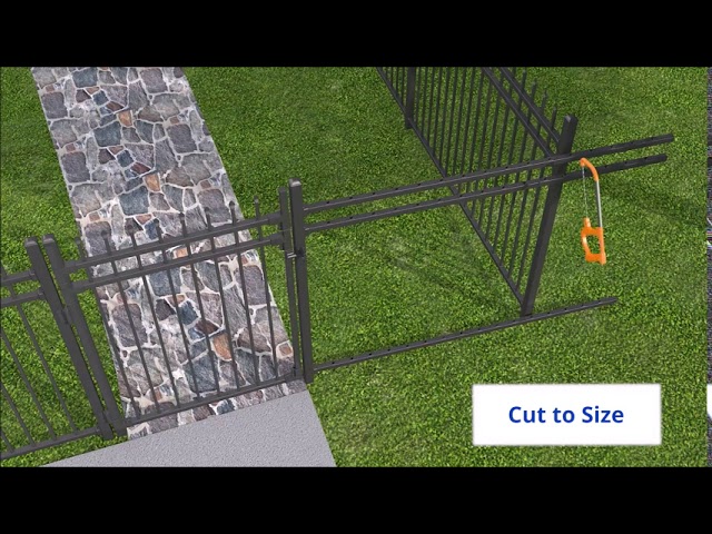 XCEL - Black Steel Anti-Rust Fence Gate - Sharp End Pickets - 4ft W 