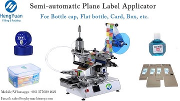 Semi-automatic top surface plane labeling machine for bottle cap labeler