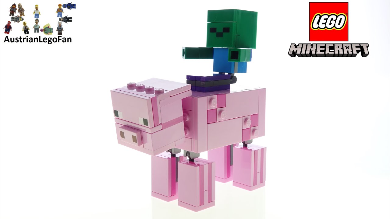LEGO Minecraft 21157 BigFig Pig with Baby Zombie - Lego Speed Build Review