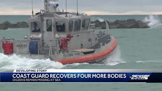 Coast Guard to suspend active search for 34 missing people at sunset after four new bodies found