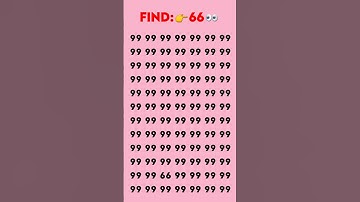 Try to find the odd number 66 with in 5 second 👉#youtubeshorts