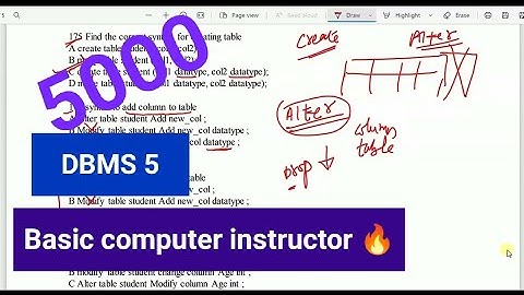 Computer Instructor | DBMS Vid 5 | 5000 Questions | Rajasthan computer teacher