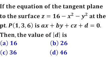 Equation of Tangent Plane from point normal form to the Surface iit jam 2020 mathematics calculus du