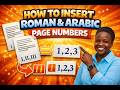 How to Insert Roman and Arabic Page Numbers in Microsoft Word (Step-by-Step Tutorial)