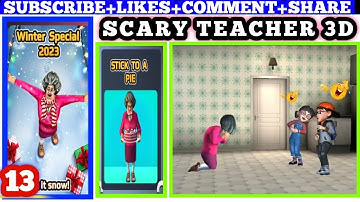Scary Teacher 3D-Walkthrough Gameplay-Winter Special 2023-Level 5:STICK TO A PIE-part 13-NV.9.0#13