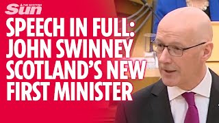 John Swinney jokes he&#39;ll stop shouting at opposition as he becomes Scotland&#39;s First Minister