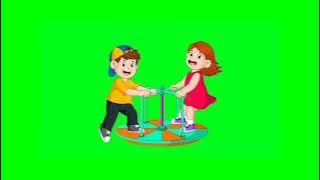 kids playing#green screen with fun