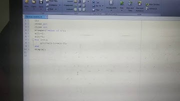 Program for defining the Fibonacci Series without inbuilt function in MATLAB