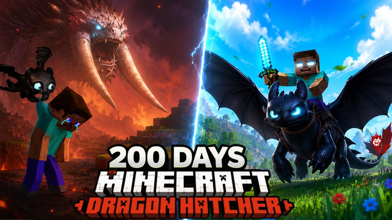 I Survived 200 Days as a DRAGON HATCHER in HTTYD Hardcore Minecraft!