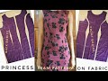 HOW TO CONSTRUCT A PRINCESS SEAM ONE PIECE DRESS PATTERN DIRECTLY ON FABRIC