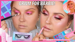 GRWM to see the BARBIE movie! 💅🏻💕🛍  foot mask?? makeup and more!