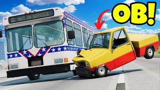 BIGGEST vs SMALLEST HighSpeed Car Chase with OB in BeamNG Drive Mods!