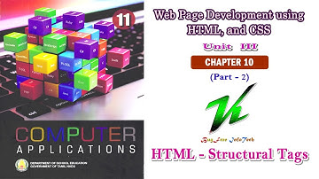 Chapter 10 (Part 2) | HTML - Structural Tags | Tamilnadu board 11th computer Applications