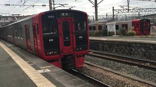 ８１３系・快速電車　南福岡駅に到着　ＪＲ九州　鹿児島本線　２０１７年１月１０日