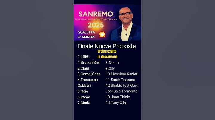 SCALETTA 3ª SERATA SANREMO 2025