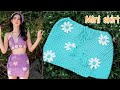 กระโปรงMini skirt Crochet|กระโปรงBlack Pink|ถักกระโปรงแบบง่ายๆ|ถักโครเชต์