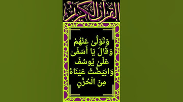 #_سورة يوسف الآية 84 من المصحف الشريف ❤❤❤