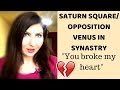 Saturn square/opposition Venus in Synastry