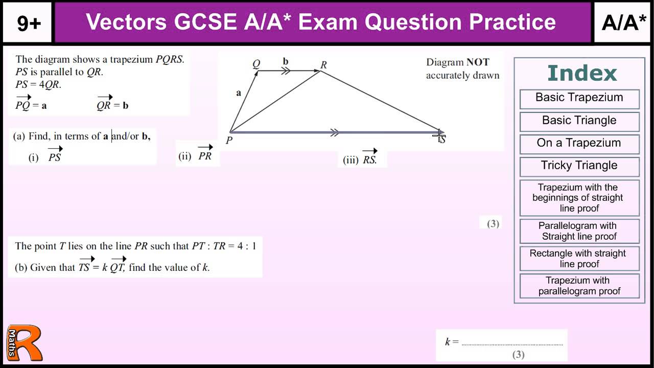 How To Do Vectors A A Gcse Maths Revision Higher Level Worked Exam Questions Inc Straight Lines Youtube