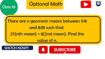 Class 10: Optional Math-Sequence and Series