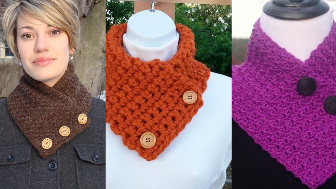 Button up neck warmer almost free ideas pattern//Crochet stylish neck